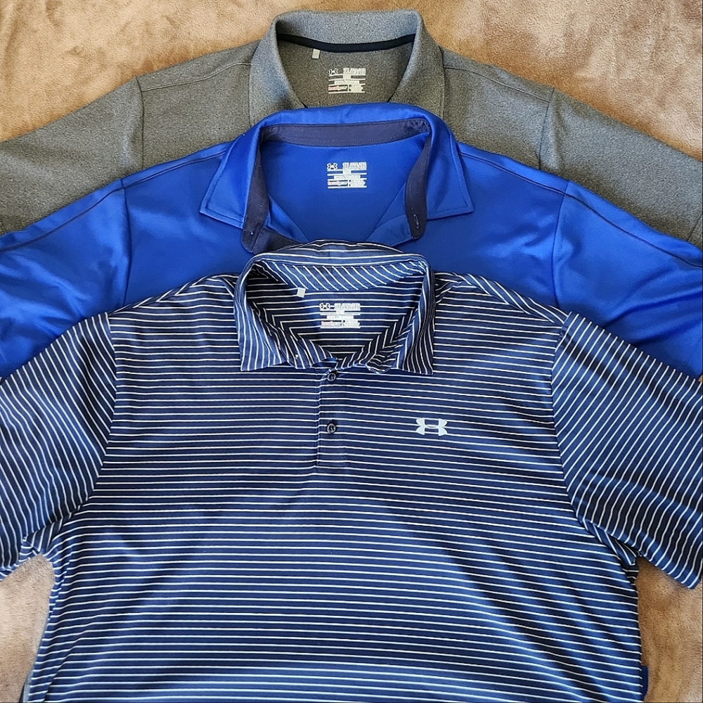 3 Under Armour Polo Golf shirts
